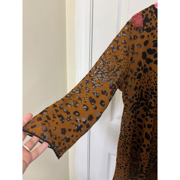 MiracleBody by MiracleSuit Animal Print 3/4 Sleeve Slimming Tunic Size XL Sheer - Picture 5 of 6